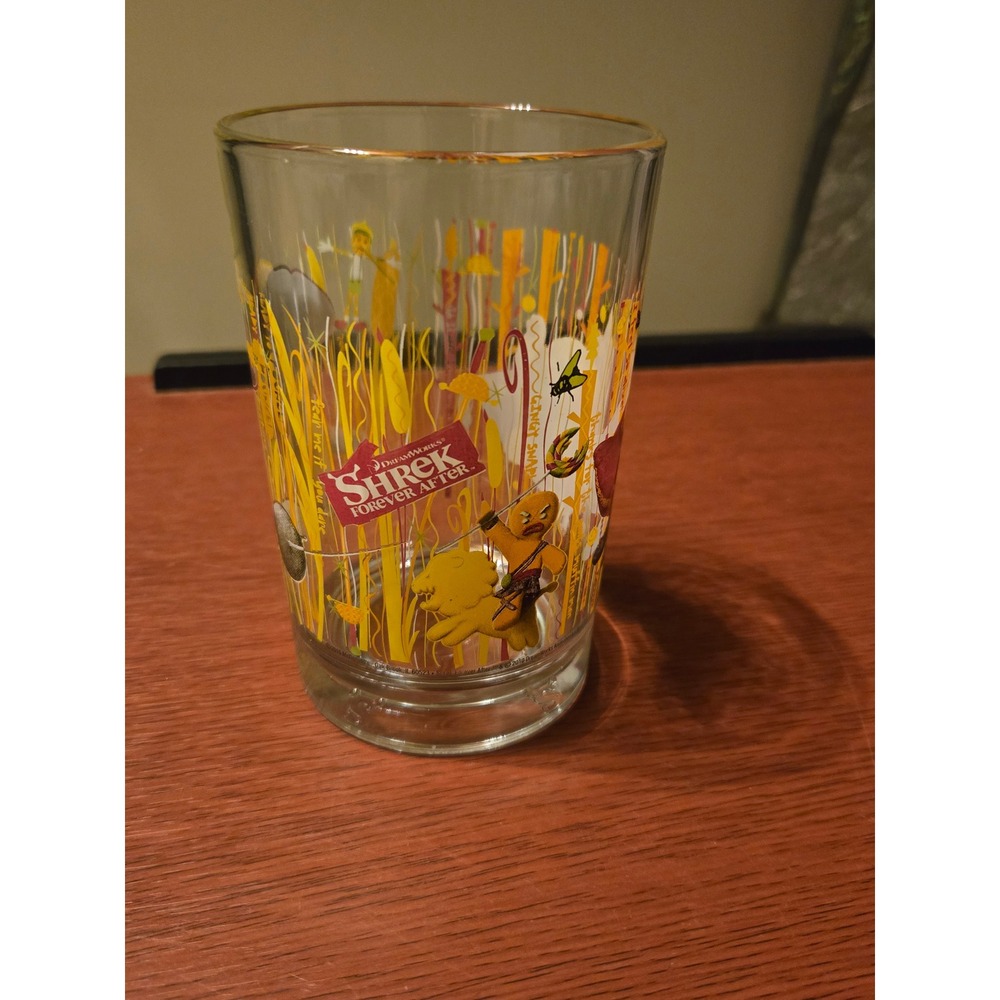 McDonalds Shrek Forever After Glass 2010 Puss in Boots Gingy Collectible Tumbler